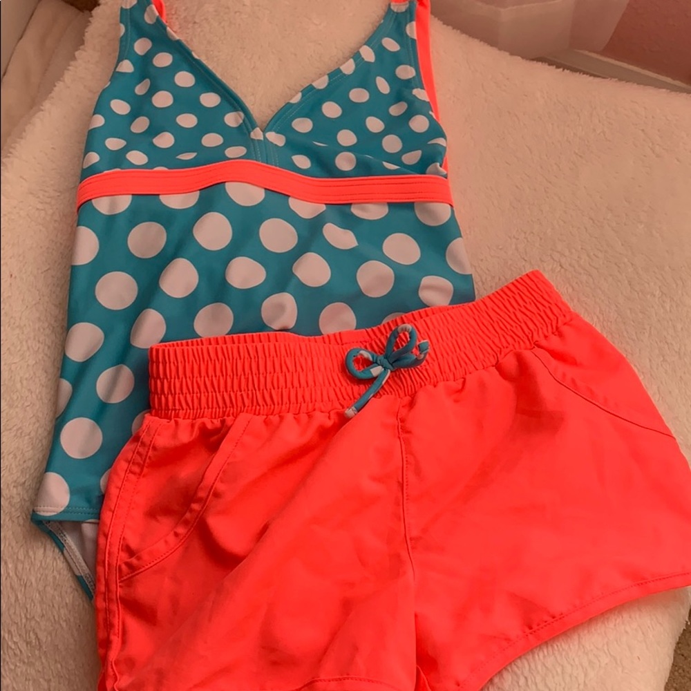 girls one piece swimsuit and shorts!